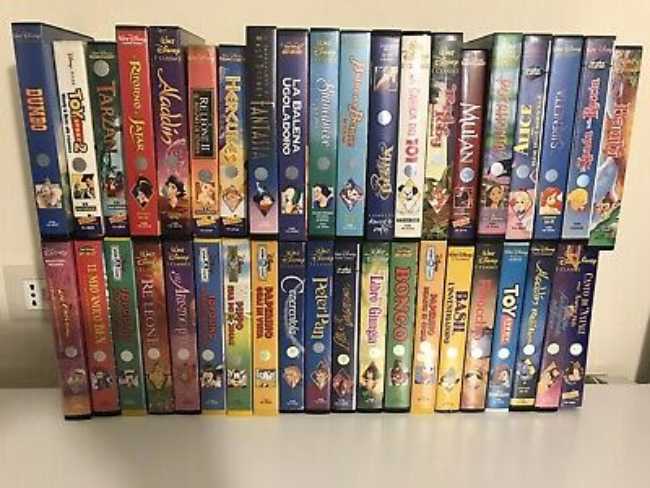 videocassette potenzialmente ricco vhs disney radio7