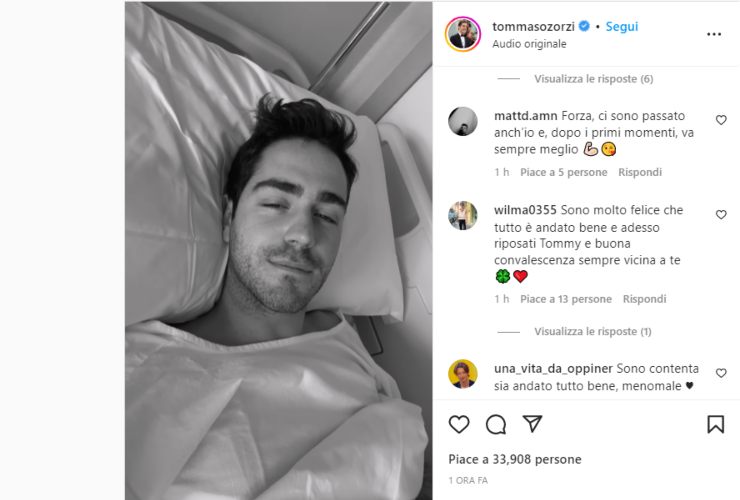 Tommaso Zorzi ricoverato in ospedale