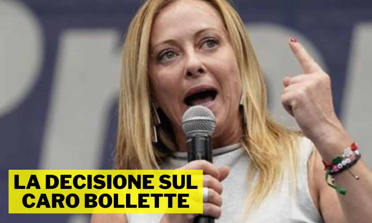 Giorgia Meloni nuovo piano risolvere caro bollette