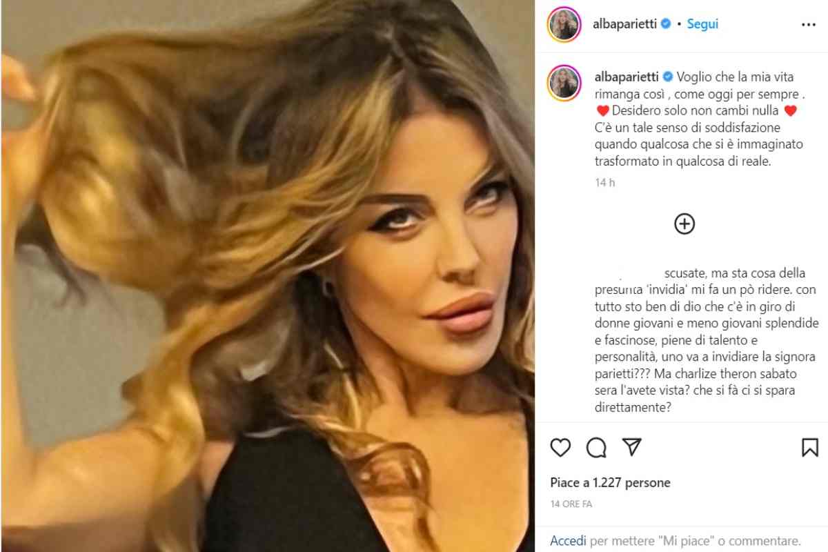 Alba Parietti e l'uso di Instagram