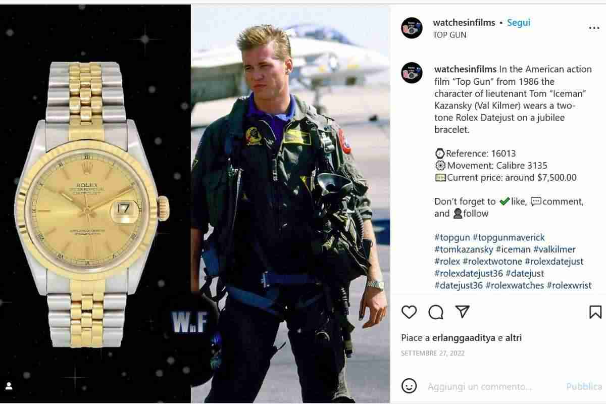 Il prezzo del Rolex di Top Gun Iceman