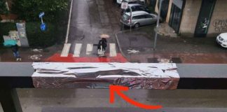 Carta stagnola nel balcone per risolvere il problema