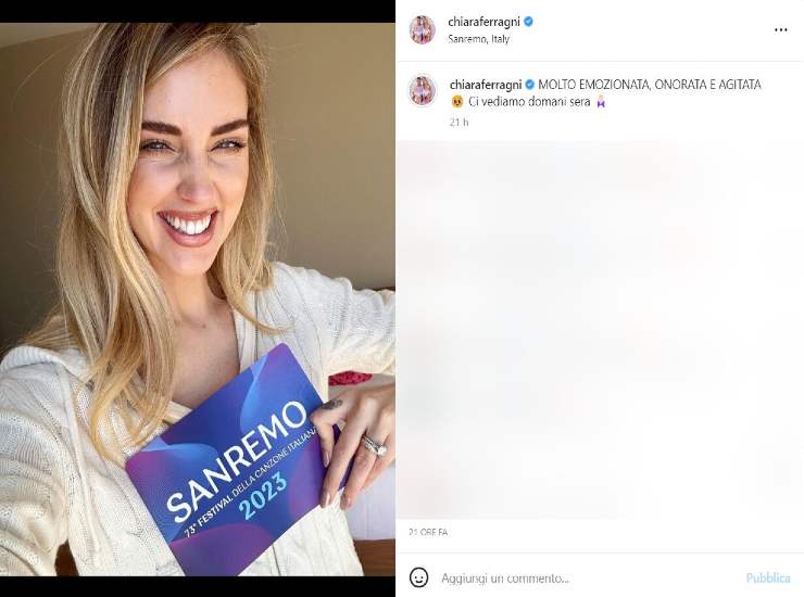 L'esperienza sanremese di Chiara Ferragni