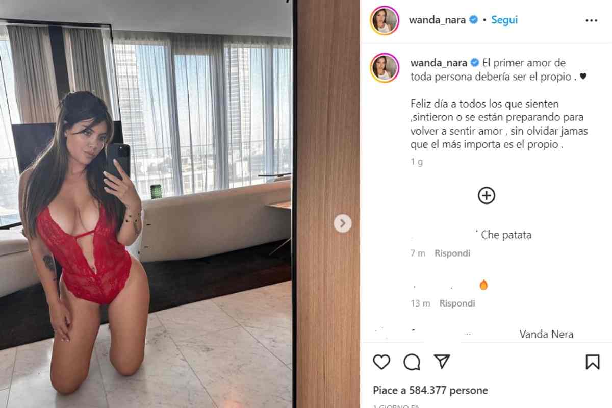 Il post su Instagram di Wanda Nara