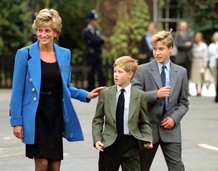 Diana Spencer insieme ad Harry e William