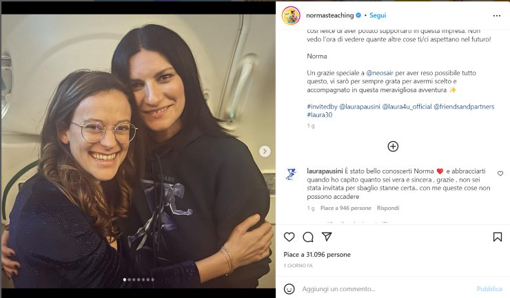 Laura Pausini e Norma una fan