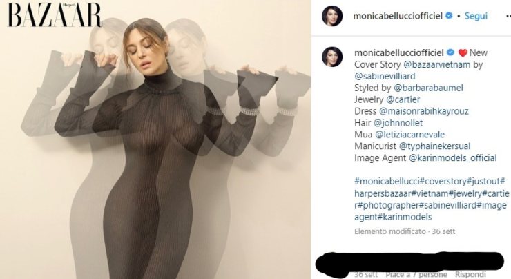 monica bellucci senza reggiseno 